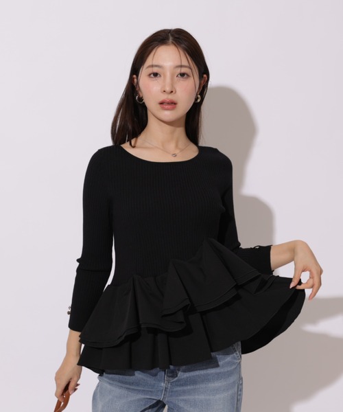 裾ひらりんリブニット（ニット/セーター）｜Apuweiser-riche