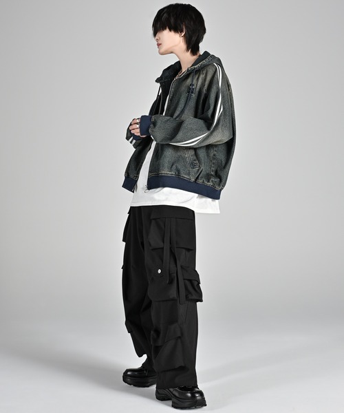 line sleeve track zip parker jacket / ラインスリーブトラックジップ