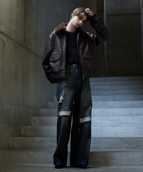 CLEL（クレイル）の「【CLEL】Cow Leather G-1 Blouson / 牛革