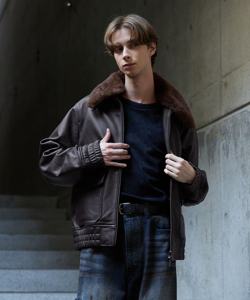 CLEL（クレイル）の「【CLEL】Cow Leather G-1 Blouson / 牛革