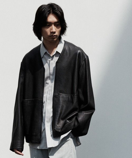 LIDNM（リドム）の「GOAT LEATHER LINIG BLOUSON（ブルゾン）」 - WEAR