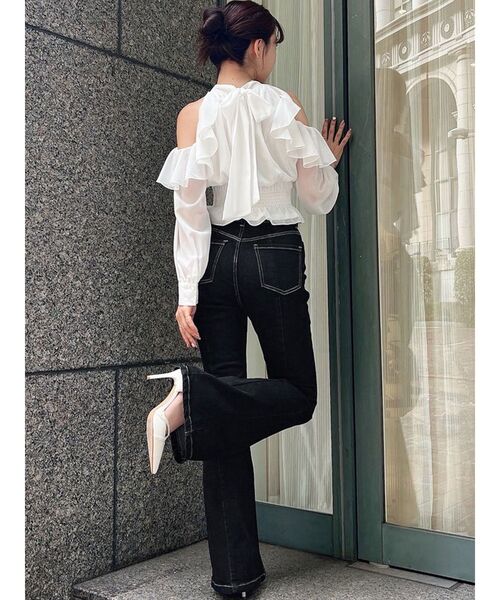 RESEXXY（リゼクシー）の「スタイルメイクフレアデニムパンツ（デニム