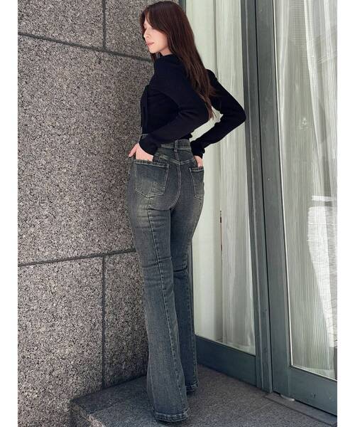 セール】スタイルメイクフレアデニムパンツ（デニムパンツ）｜RESEXXY