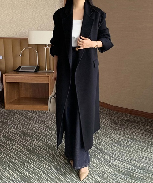 セール】ウエストベルト付きロングコート（チェスターコート）｜ONEP