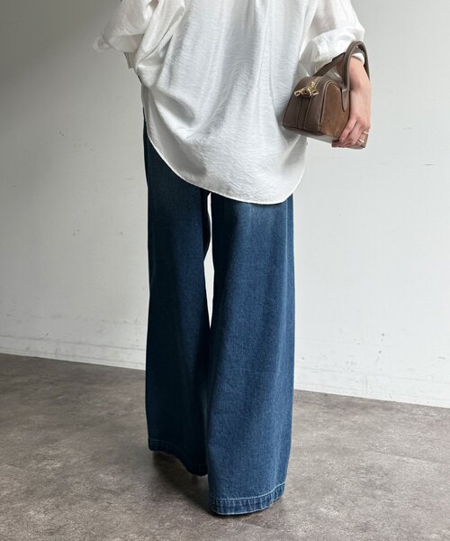 DouDou（ドゥドゥ）の「【新色追加】デニムワイドイージーパンツ