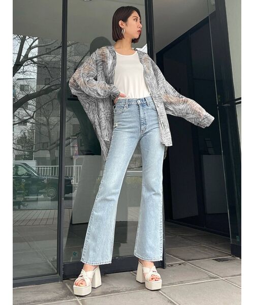 EMODA（エモダ）の「ヴィンテージライクハイウエストフレアジーンズ