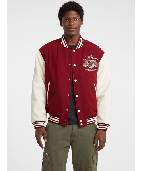 GUESS JEANS Letterman Jacket ジャケット スタジャン | GUESS(ゲス