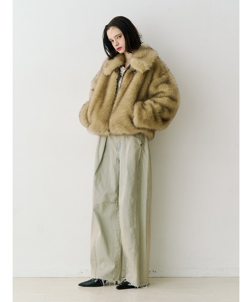 セール】【WEB限定】ベルトミドルファーコート（ブルゾン）｜jouetie