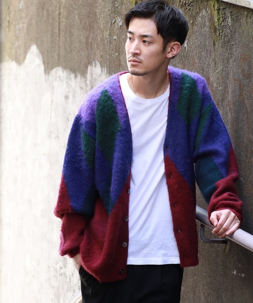 BEAMS（ビームス）の「BEAMS / アーガイル シャギー カーディガン