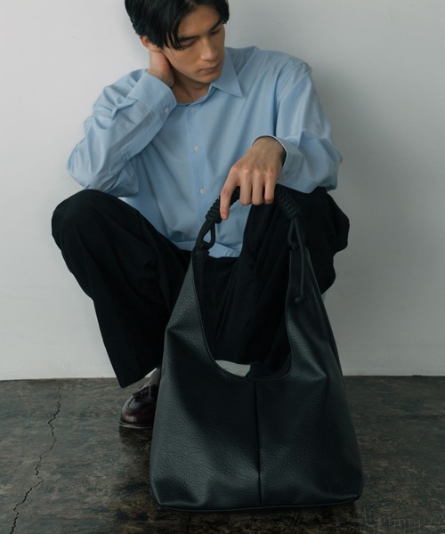 LURAKU】 Synthetic Leather Rope Handle Bag / シンセティックレザー