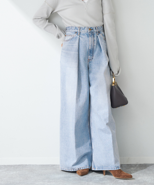 plage（プラージュ）の「DENIM TUCK WIDE パンツ（デニムパンツ）」 - WEAR