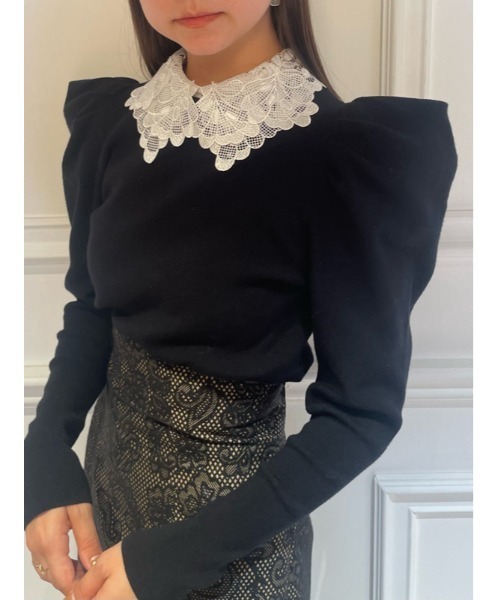 SNIDEL（スナイデル）の「Sustainableレースカラーニットプルオーバー