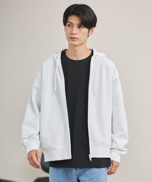 コットンポンチハイネックジップパーカー（パーカー）｜ESSENTIALS