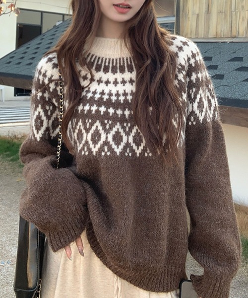 ノルディック柄ニット（ニット/セーター）｜2ly2（トゥーリートゥー