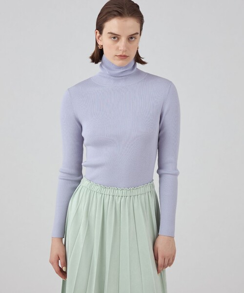 スーパーエクストラファインウールリブ タートルネックプルオーバー