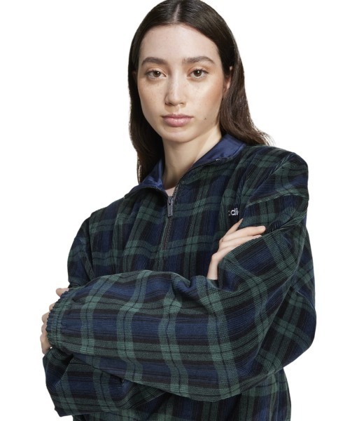 adidas（アディダス）の「adidas Originals CORDUROY TARTAN HALF ZIP