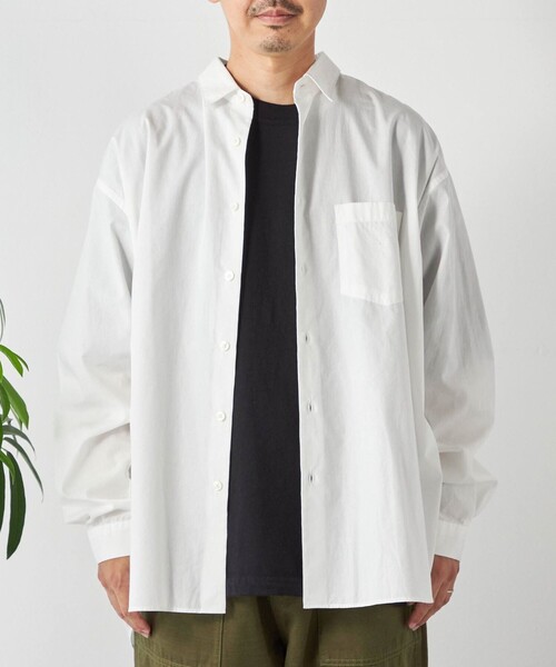 セール】SHIPS any: オーバーサイズ レギュラーカラー 長袖 シャツ