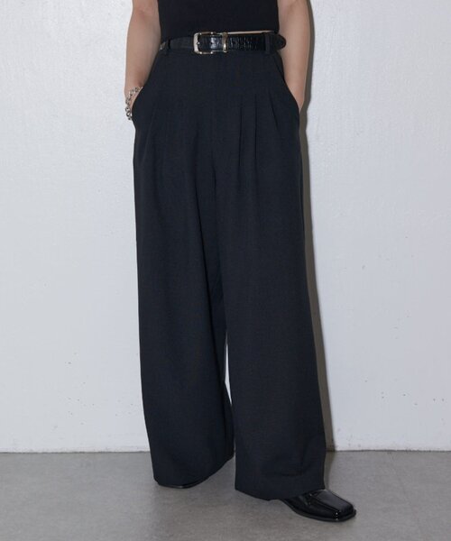 セール】【mi-企画/セットアップ対応】3タックワイドパンツ