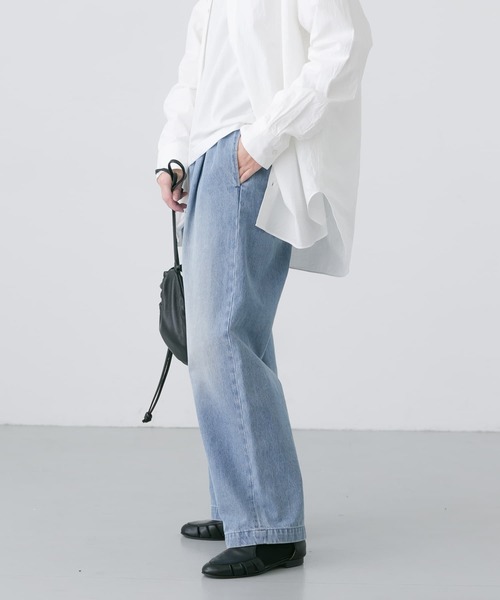 かぐれ（カグレ）の「フェードデニムイージーパンツ（デニムパンツ