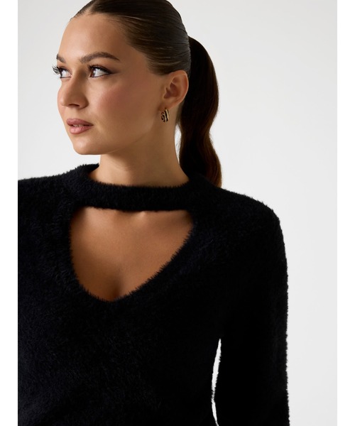 Long Sleeves Mn Yuki Fuz Cut-Out Sweater ニット セーター | GUESS