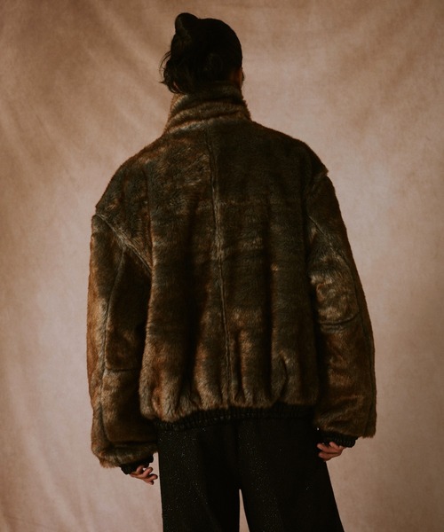 leather/fur faux reversible flight jacket / フェイクレザーファー