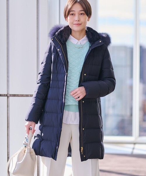 セール】【名品／撥水／抗菌防臭】ロング リサイクルダウンコート