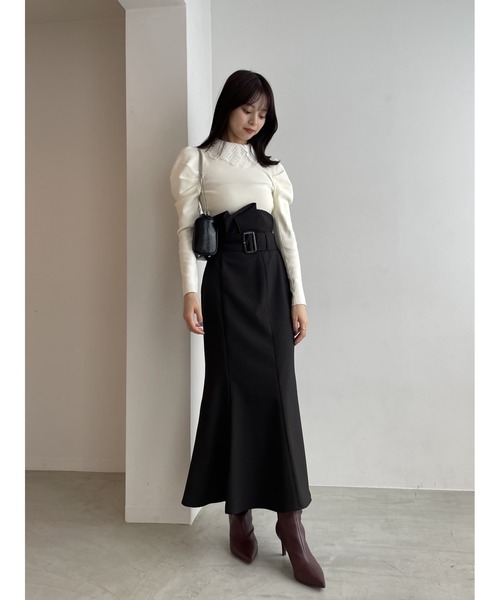 SNIDEL（スナイデル）の「Sustainableエンブロイダリーカラーニット