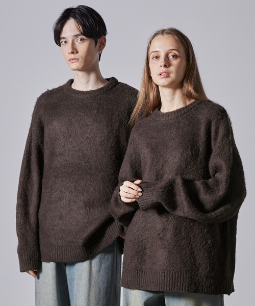 CLEL】Mohair Blend Shaggy Design Knit/モヘアブレンド シャギー