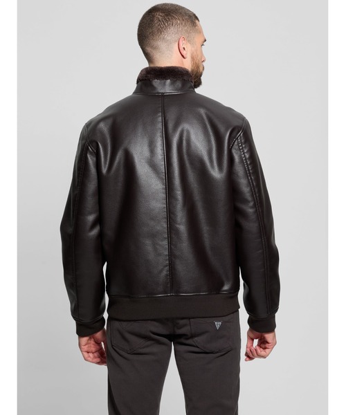 RYDER Bonded Pu Zip Jacket ライダースジャケット | GUESS(ゲス