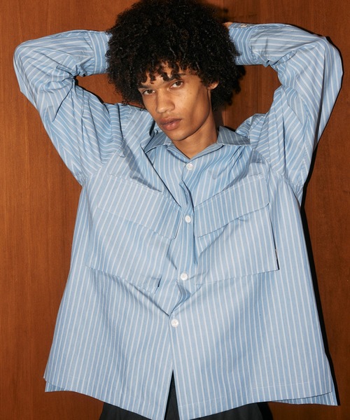 セール】Utility Long Sleeve Silk Shirt/ユーティリティロング