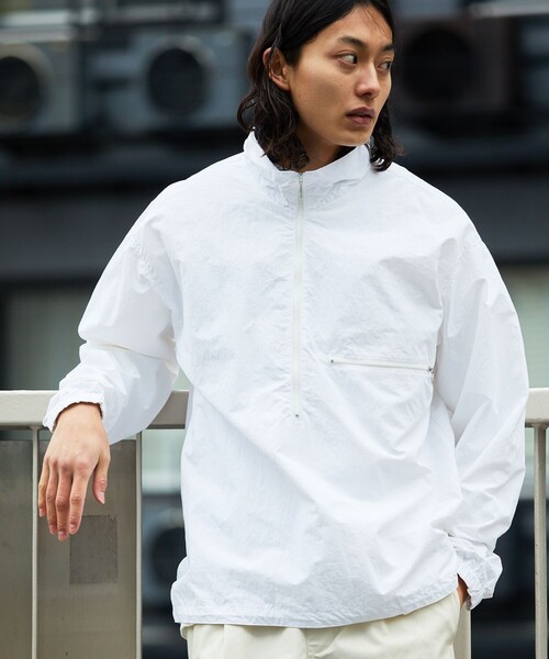 セール】NYLON HALF ZIP BLOUSON SOLID/ナイロンハーフジップブルゾン