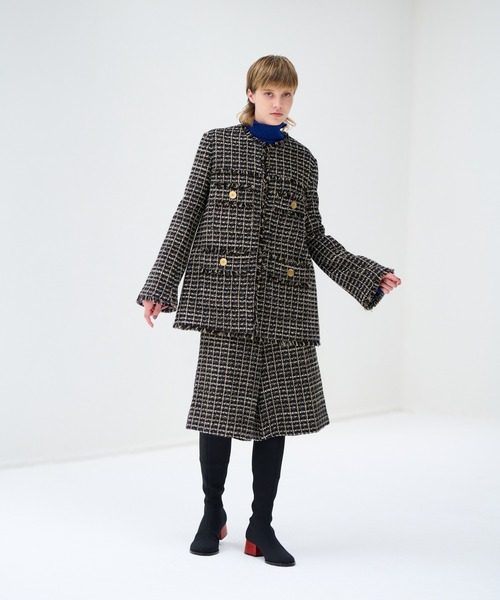 LANVIN en Bleu（ランバンオンブルー）の「ツイードノーカラー