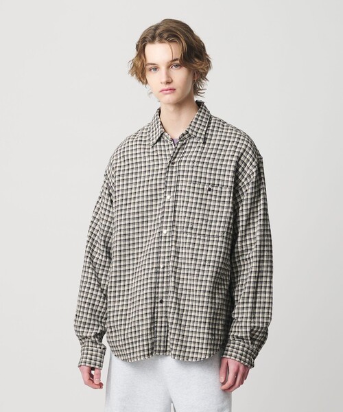 セール】ディストレスト ネル チェック シャツ（シャツ/ブラウス