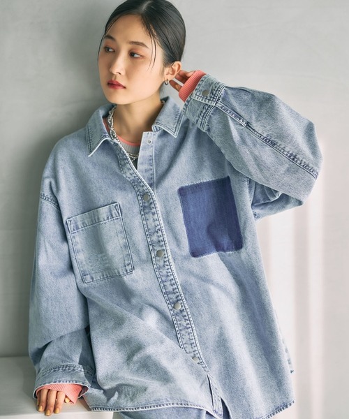 刺繍BIGデニムシャツ 629846（シャツ/ブラウス）｜LEPSIM（レプシィム