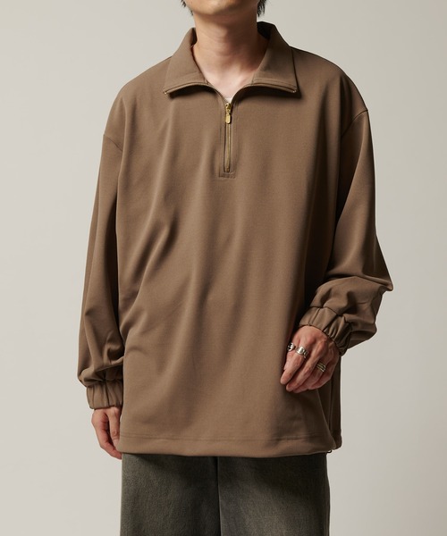 Lui's（ルイス）の「ジョーゼットスタンドハーフZIPカットソー（T