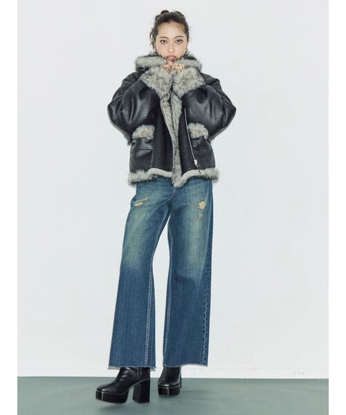 セール】リバーシブルフェイクファーブルゾン（ブルゾン）｜EVRIS