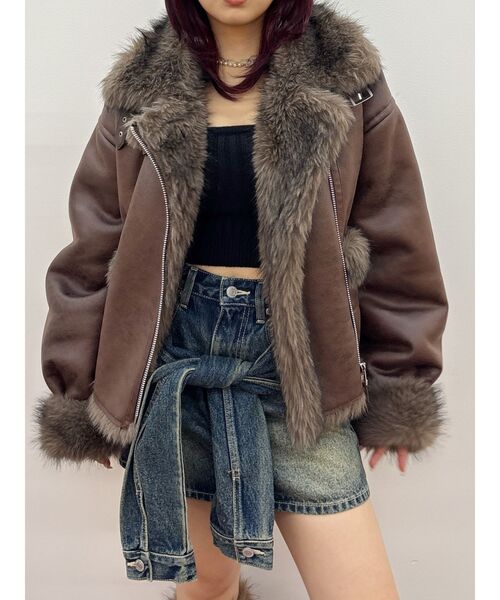 セール】リバーシブルフェイクファーブルゾン（ブルゾン）｜EVRIS