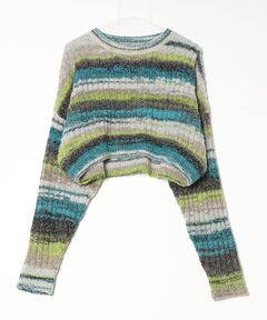 セール】マルチボーダー ニットプルオーバー（ニット/セーター