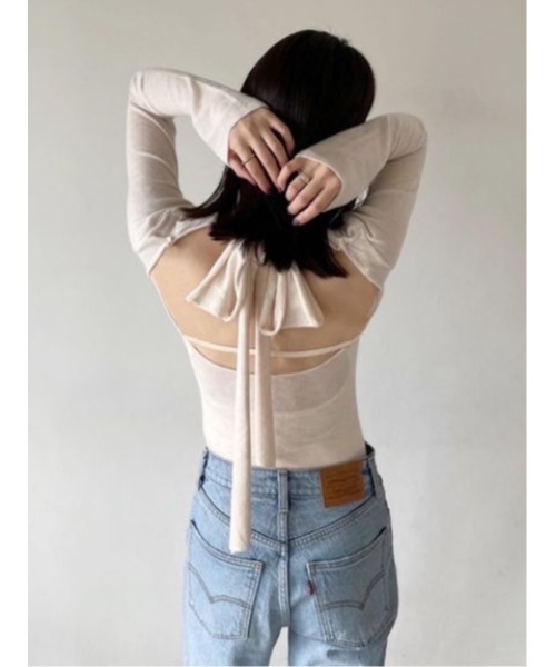 SNIDEL（スナイデル）の「バックオープンシアーニットプルオーバー