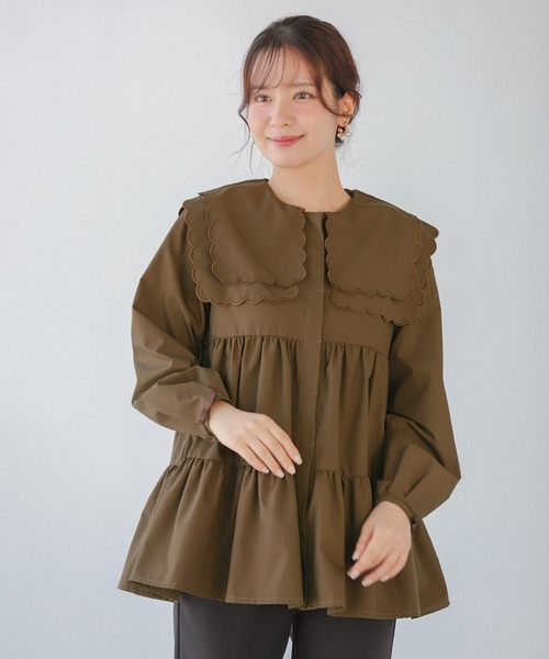 ダブルスカラップカラーティアードブラウス【ZOZO限定カラー】（シャツ