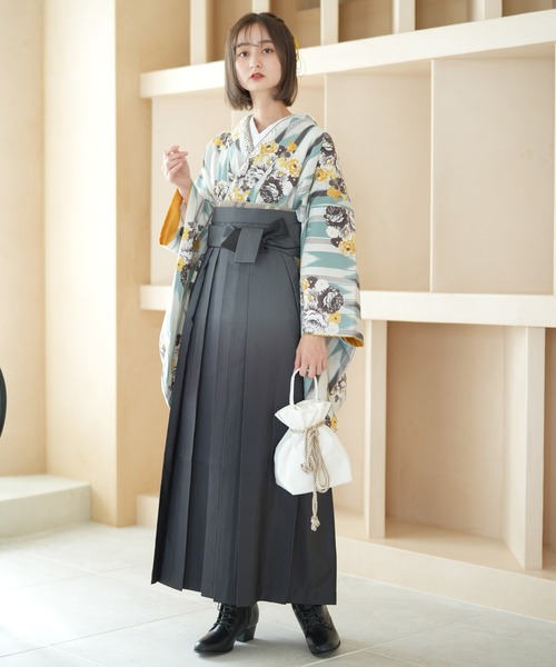 utatane（ウタタネ）の「袴セット ニコアンティーク ミントの矢絣と