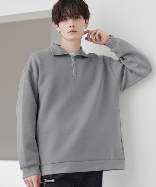 イージーケア】コットンポンチハーフジップ長袖プルオーバー（その他