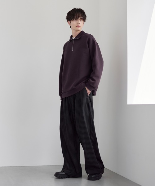 イージーケア】コットンポンチハーフジップ長袖プルオーバー（その他