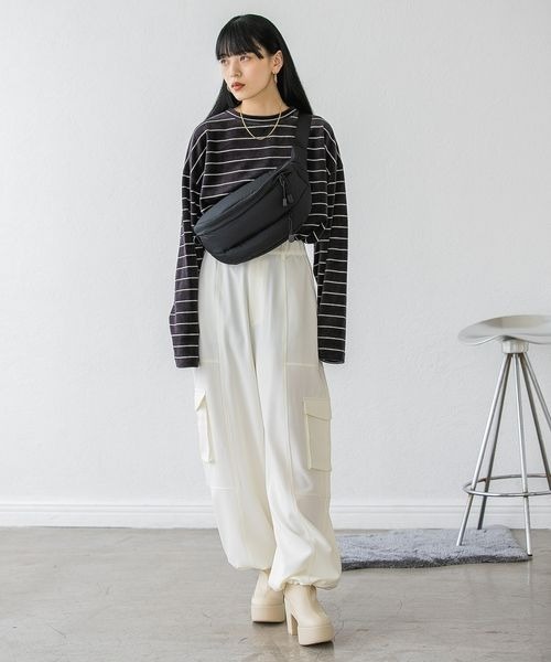 JEANASIS（ジーナシス）の「ベロアボーダーBIGロングスリーブTEE