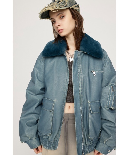 SLY（スライ）の「VINTAGE F/LEATHER S/BZ ヴィンテージ フェイク