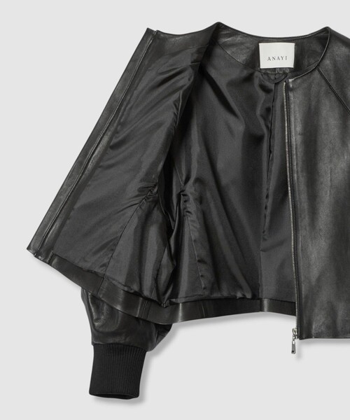 セール】ラムレザードルマンブルゾン（ライダースジャケット）｜ANAYI