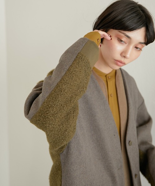 セール】切り替えボアジャケット【SUM1 STYLE（スミ スタイル