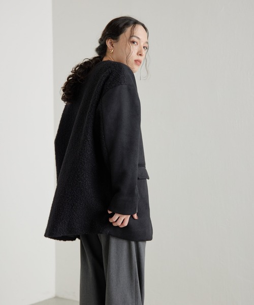 セール】切り替えボアジャケット【SUM1 STYLE（スミ スタイル