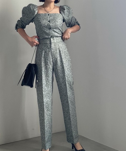 Ameri（アメリ）の「3WAY JACQUARD SET UP（つなぎ/オールインワン