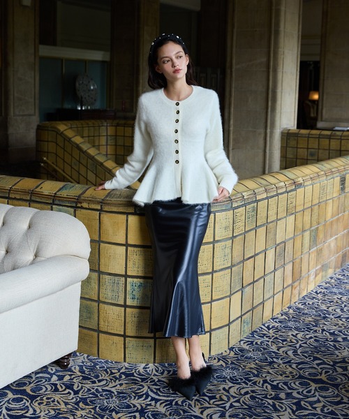 EIMY ISTOIRE（エイミーイストワール）の「ウール起毛ペプラムニット